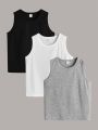 SHEIN Teen Boys' Casual Comfortable Solid Color Tank Top