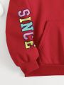 Regular Fit Hooded Sweatshirt With Letter Print