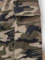 SHEIN Kids HYPEME Big Girls' Camouflage High Waist A-Line Skirt For Daily Street Wear