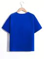 SHEIN Kids HYPEME Boys' Casual Short Sleeve Woven Shirt With Letter Print