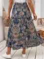 SHEIN VCAY Flower Printed Half Skirt