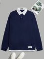 Manfinity Hypemode Men Letter Patched Detail 2 In 1 Polo Shirt