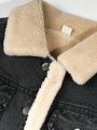 Tween Girl Borg Collar Flap Pocket Thermal Lined Coat