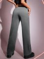 SHEIN ICON Solid Drawstring Waist Slant Pocket Sweatpants