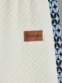 SHEIN Kids KDOMO Tween Girls' Geometric Pattern Color Block Hoodie And Pants Set With Zipper Closure