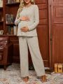 Maternity Ribbed Knit Home Wear Set
