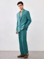 Manfinity Homme Men's Pure Color Woven Casual Suit Two-piece Set