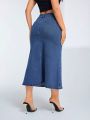 Women's Long Mermaid Style Denim Skirt