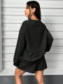 Women's Hoodie And Shorts Set