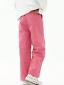 SHEIN Kids HYPEME Girls' Stylish Contrast Trim Pants