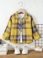 SHEIN Kids EVRYDAY Toddler Boys' Casual Plaid Shirt