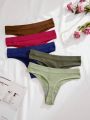 Women's Solid Color Thongs (5pcs/Pack)