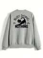 Dinomike Loose Regular Fit Round Neck Printed Sweatshirt