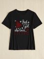 SHEIN Slayr Women's Christmas Printed Short Sleeve T-shirt