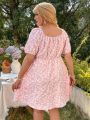 Plus Size Women'S Floral Jacquard Dress