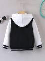 1pc Girls' Button Up Baseball Jacket With Letter Print