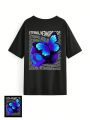 Alxmd Women'S Butterfly & Letter Printed Loose Fit Round Neck T-Shirt