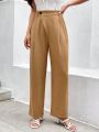 SHEIN Frenchy Women's Solid Color High Waist Pants