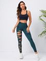 Tie Dye Cut Out Sports Leggings