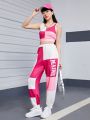 Teen Girls' Two Tone Tank Top And Tracksuit Set