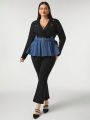 Sylvia Mollie Plus Two Tone Peplum Hem Jacket