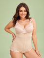 Plus Lace Trim Shapewear Teddy Bodysuit