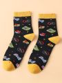 Men Gamepad Pattern Crew Socks