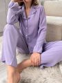 Ruffle Trim Flounce Sleeve PJ Set