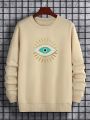 Men's Plus Size Eyeglasses Printed Fleece Sweatshirt