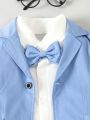 Baby Boy Blazer & Pants & Bow Front Shirt