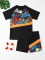 Teen Boy Tropical Print Beach Swimsuit