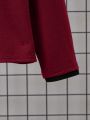 SHEIN Boys' Comfortable Casual Colorblock Polo Shirt