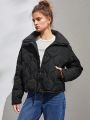 Slant Pocket Drop Shoulder Puffer Coat