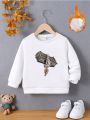 Toddler Boys' Warm Fleece-lined Sweatshirt With Skull & Hand Print