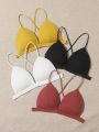 4pack Rib Crisscross Triangle Bra Set