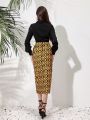 Women's Printed Pencil Skirt