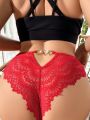 Women's Plus Size Hollow Out Lace Patchwork Panties