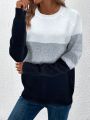 Color Block Raglan Sleeve Sweater