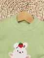 Infant Girls' Cartoon Rabbit Embroidered Long Sleeve Sweater