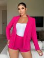 SHEIN SXY Ladies' Solid Color Single Breasted Suit Set