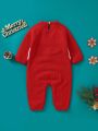 Baby Boys' Red Casual Christmas Style Sweater Romper