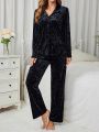 Ladies' Solid Color Velvet Homewear Set