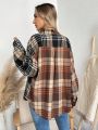 SHEIN LUNE Women's Plaid Drop Shoulder Shirt