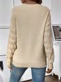 V-neckline Drop Shoulder Casual Pullover Sweater