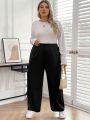 SHEIN LUNE Plus Size Women's Straight-leg Pants