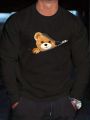 SHEIN Extended Sizes Men Plus Bear Print Sweatshirt