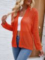 Women's Solid Color Mesh Knitted Cardigan