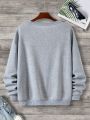 Men's Plus Size Warm Heart Embroidery Lined Sweatshirt