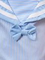 Baby Boy Striped Sailor Collar Bow Front Top & Shorts