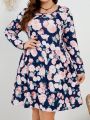 EMERY ROSE Plus Size Women'S Floral Printed Dress